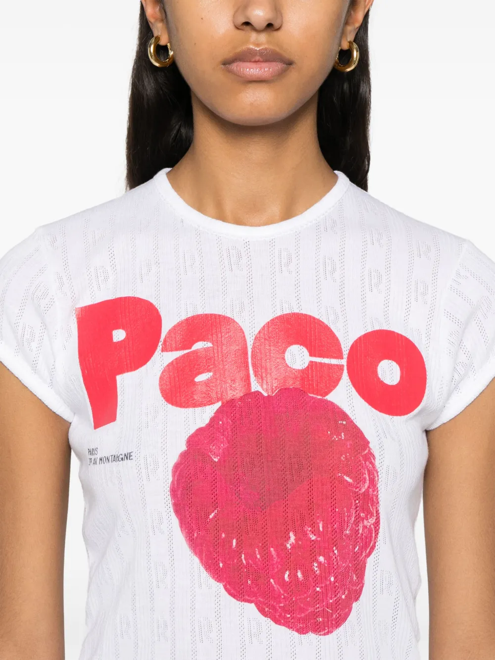 Rabanne T-shirt met print Wit