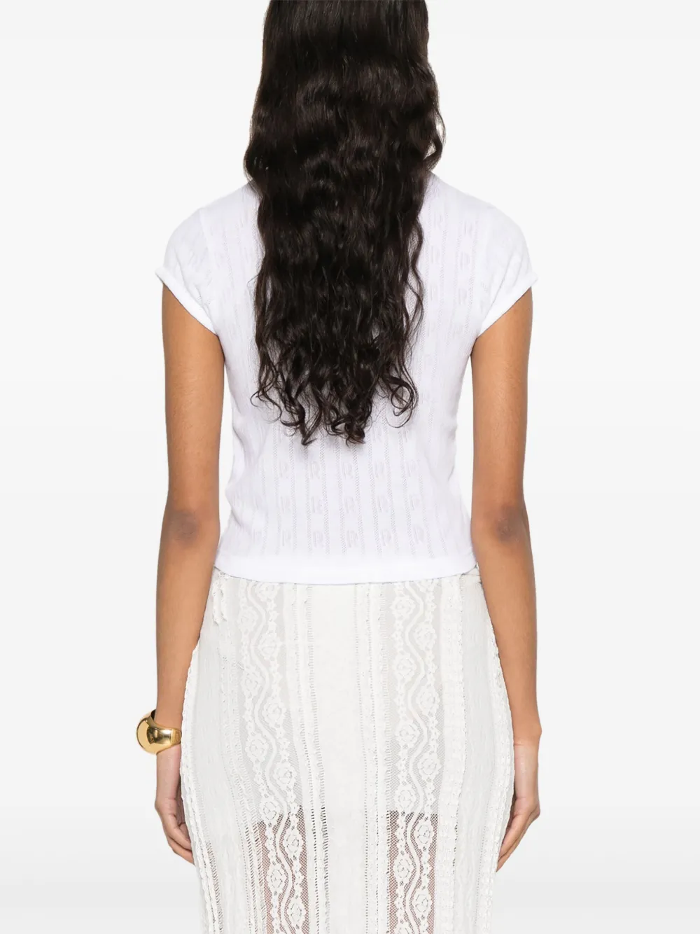 Rabanne T-shirt met print Wit