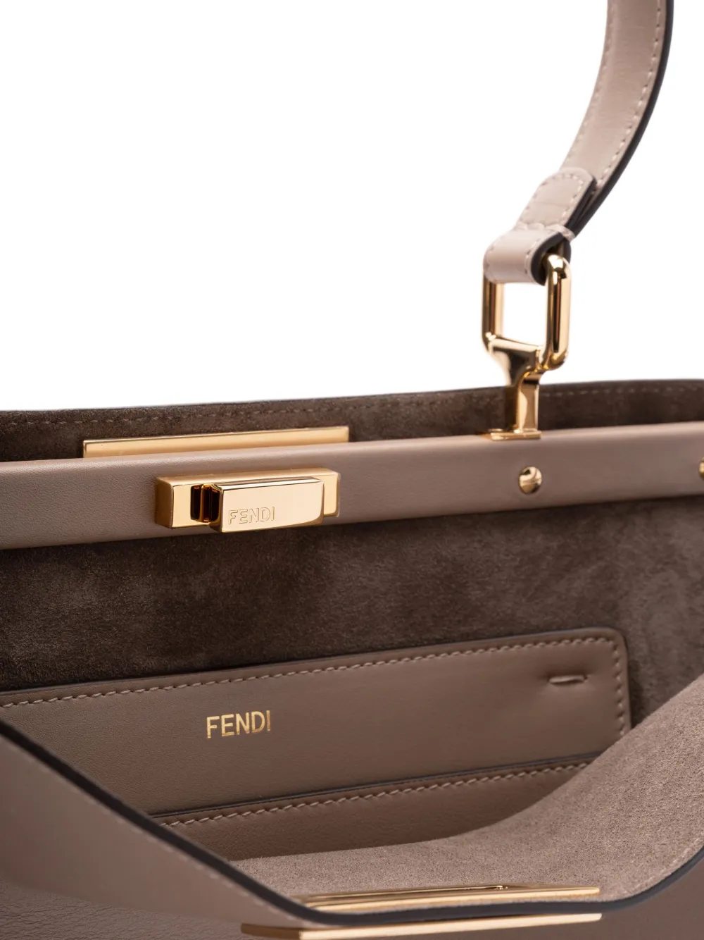 FENDI Grote Peekaboo Soft shopper Beige