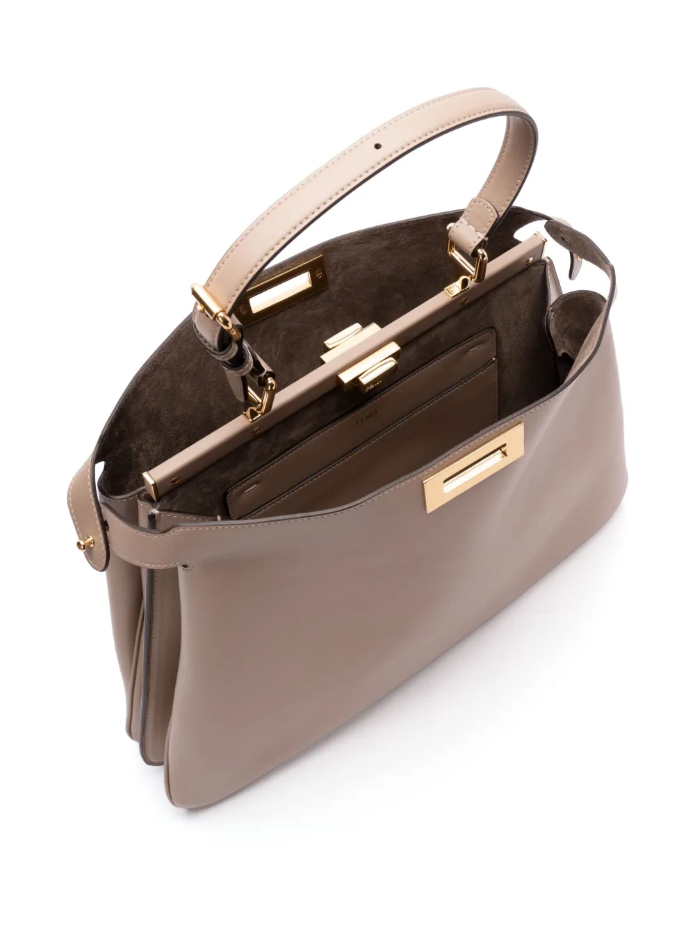 FENDI Grote Peekaboo Soft shopper Beige