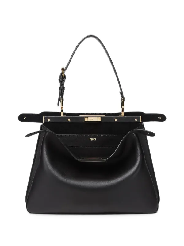 FENDI ピーカブー　ミディアム　ブラック　2WAYハンドバッグ FENDI ピーカブー ハンドバッグ | ブラック | FARFETCH JP
