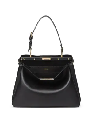 Prada ダブル サフィアーノレザー ハンドバッグ | ブラック | FARFETCH JP