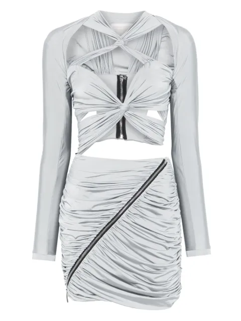 MITILIANE COUTURE vestido corto drapeado con aberturas
