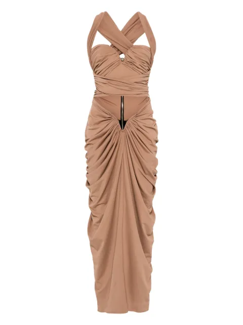 MITILIANE COUTURE vestido largo con diseño drapeado