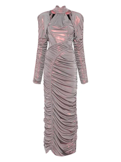 MITILIANE COUTURE vestido largo con diseño holográfico