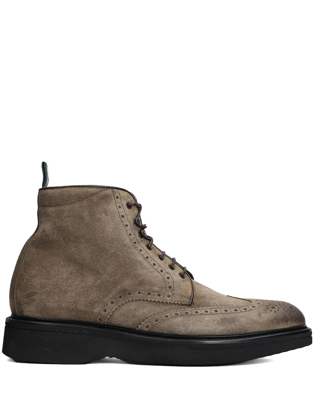 Green George suede lace-up boots Brown