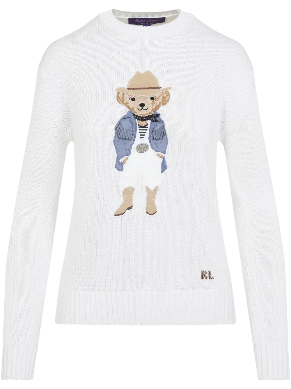 Polo Bear-appliqué jumper