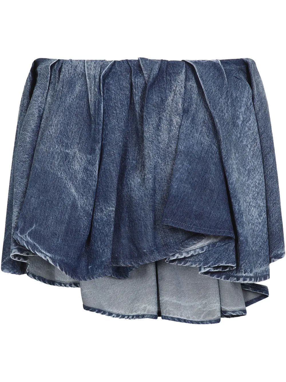 Shop Diesel Asymmetric Denim Skirt In Blue