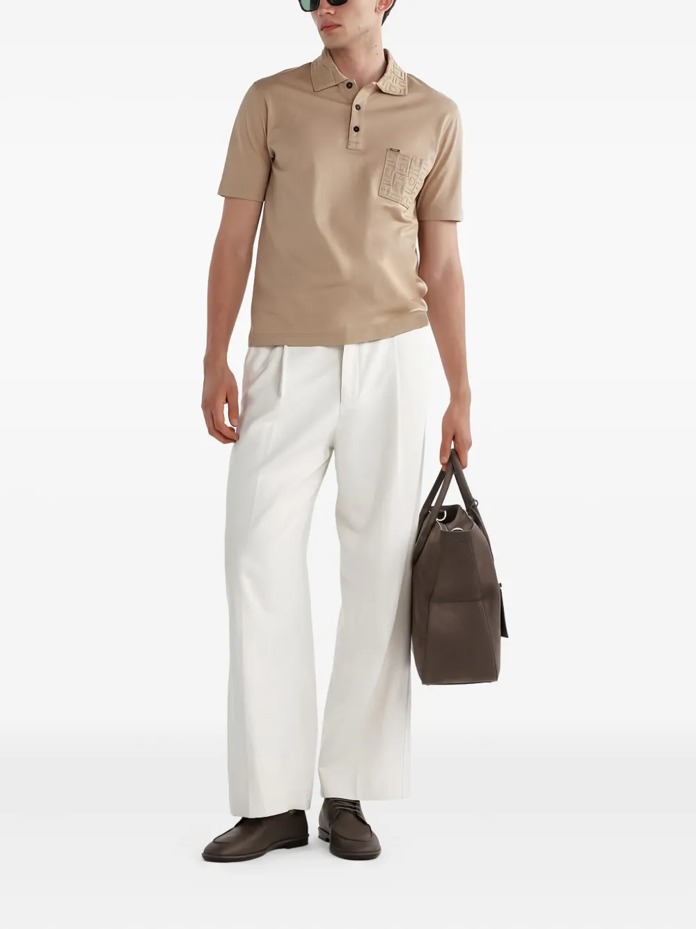 Ferragamo leather lace-up shoes Brown