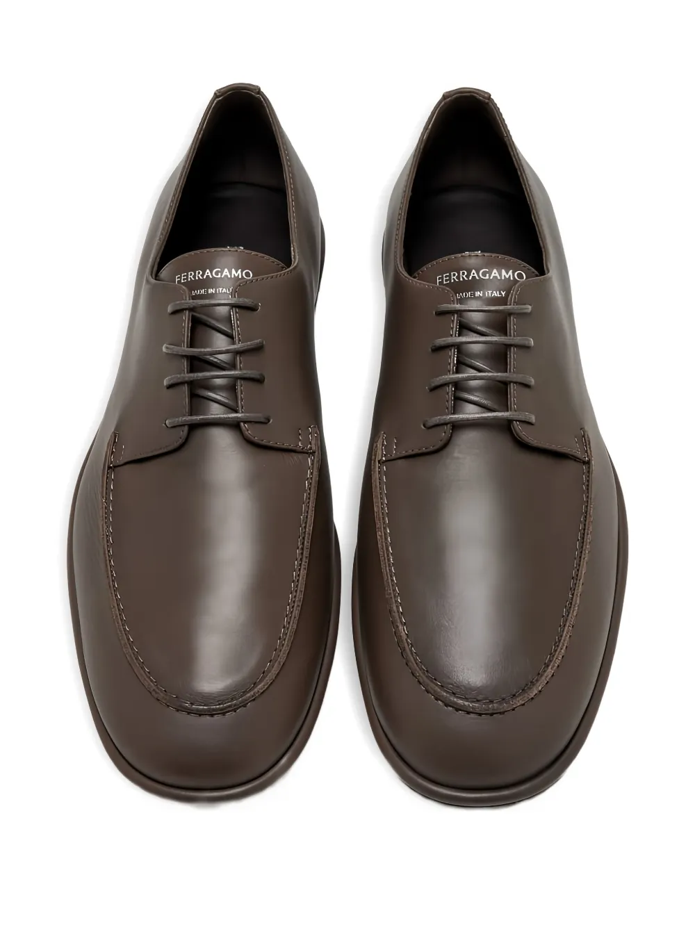 Ferragamo leather lace-up shoes Brown