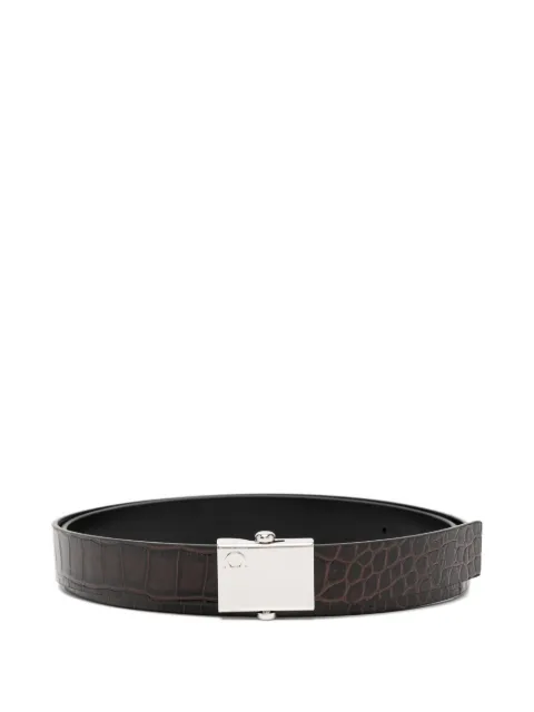 Ferragamo crocodile-print leather belt