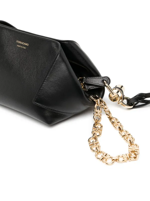クラッチバッグ FERRAGAMO Leather clutch Black Ferragamo logo-embossed Leather Clutch Bag | Black | FARFETCH CA