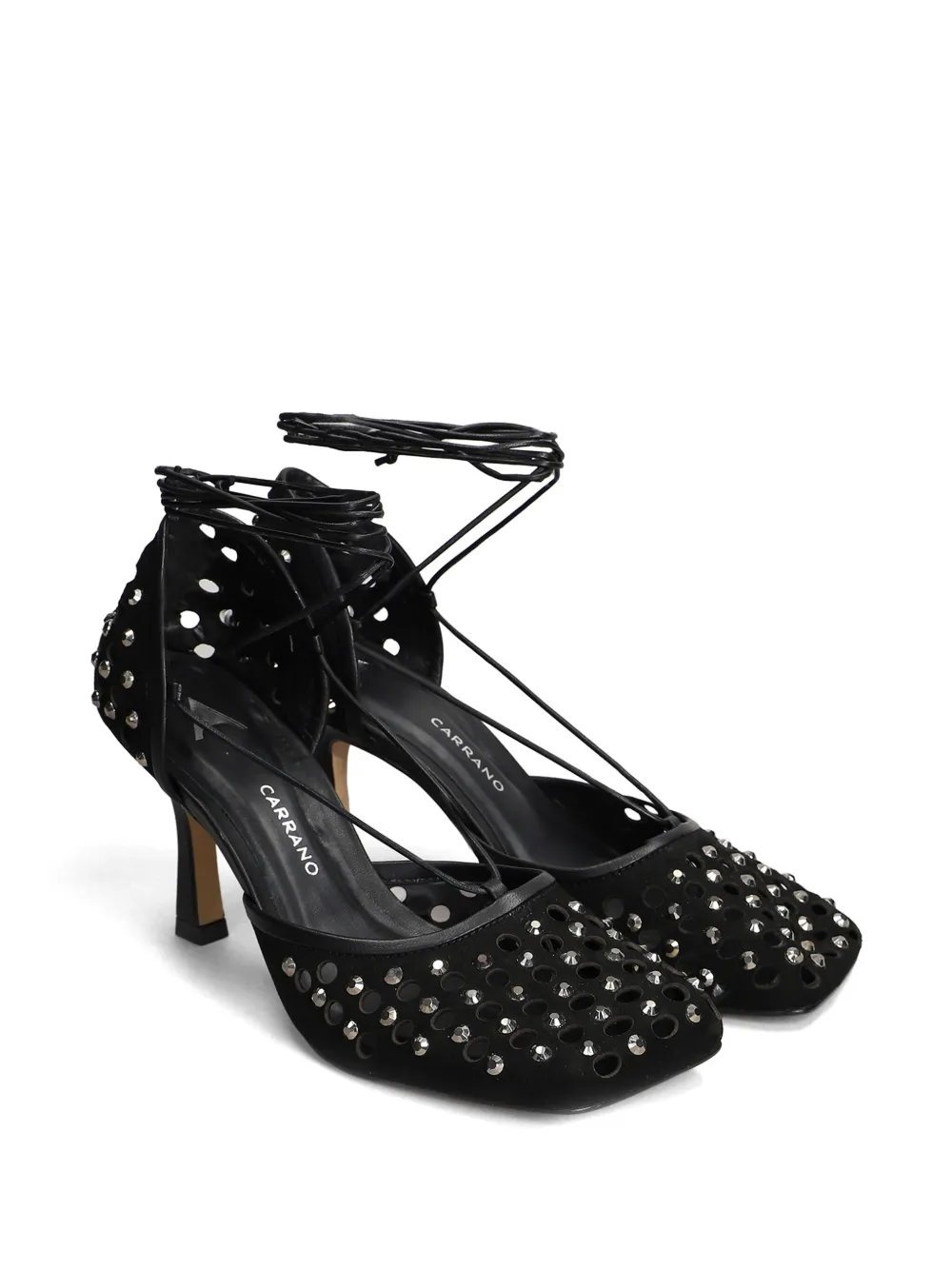 CARRANO 85mm crystal-embellished pumps - Zwart