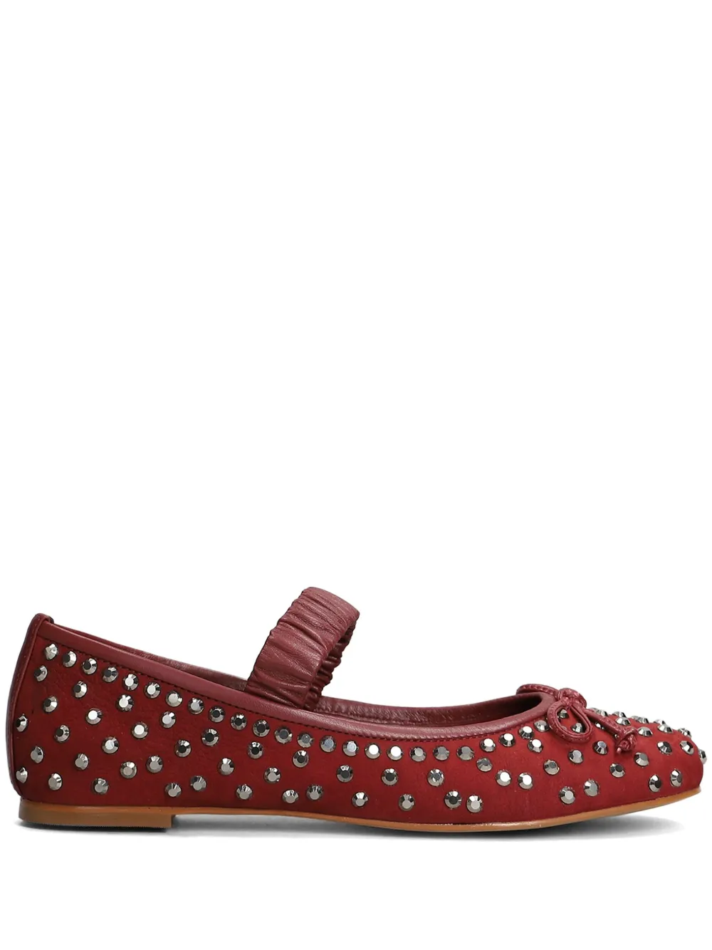 CARRANO crystal-embellished ballerina shoes Red