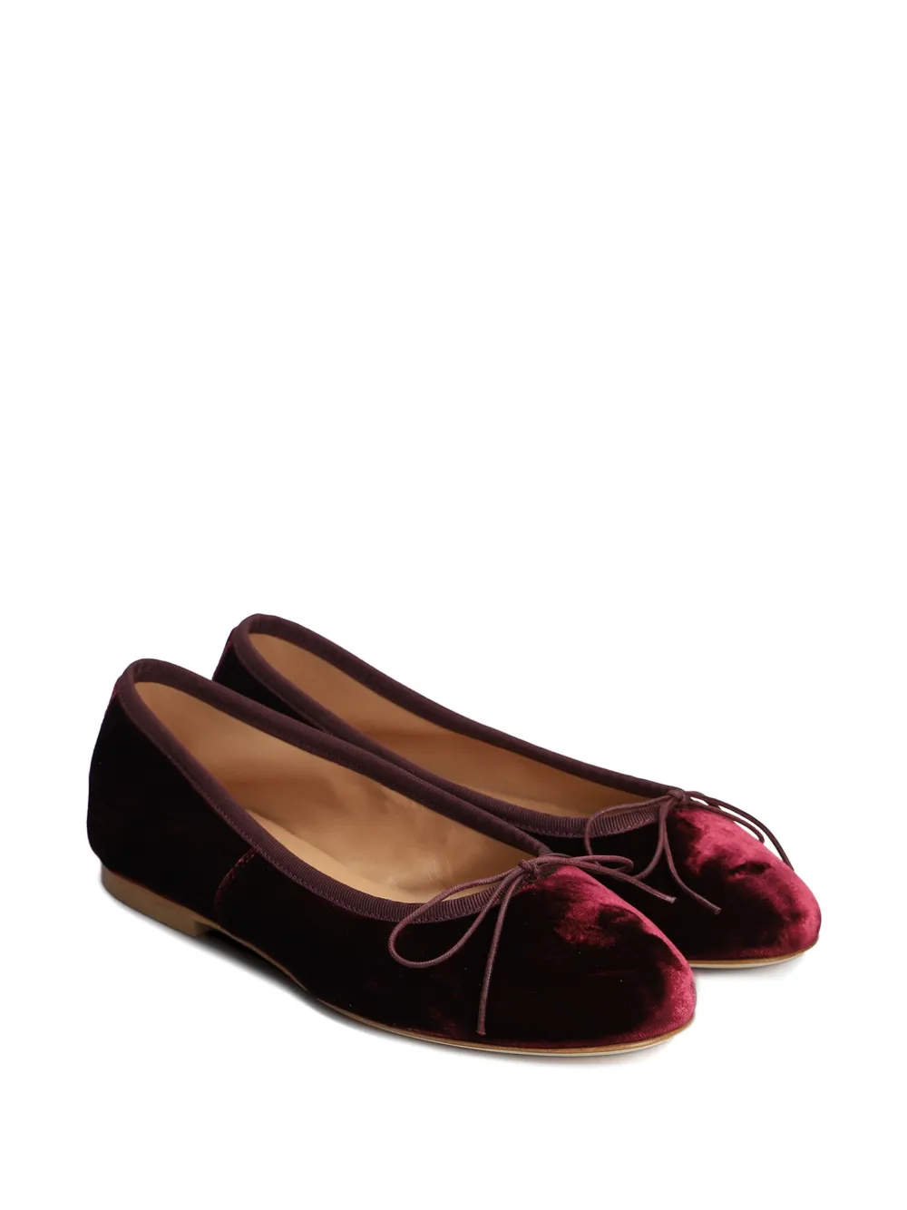 anniel velvet ballerina shoes Red