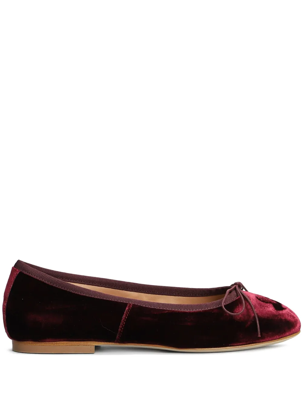 Anniel velvet ballerina shoes Red