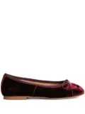 anniel velvet ballerina shoes - Red