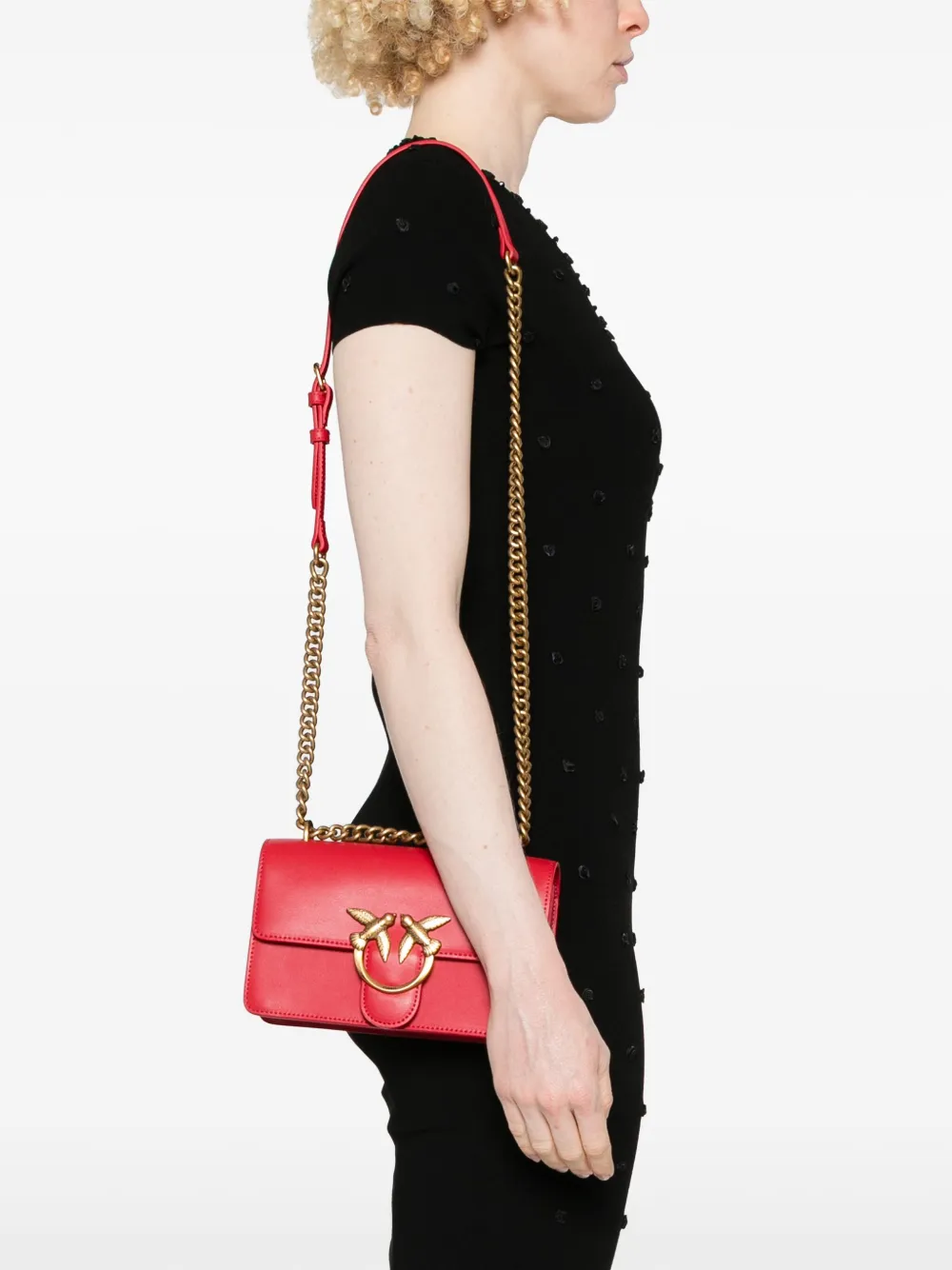 PINKO Love One kleine schoudertas - Rood