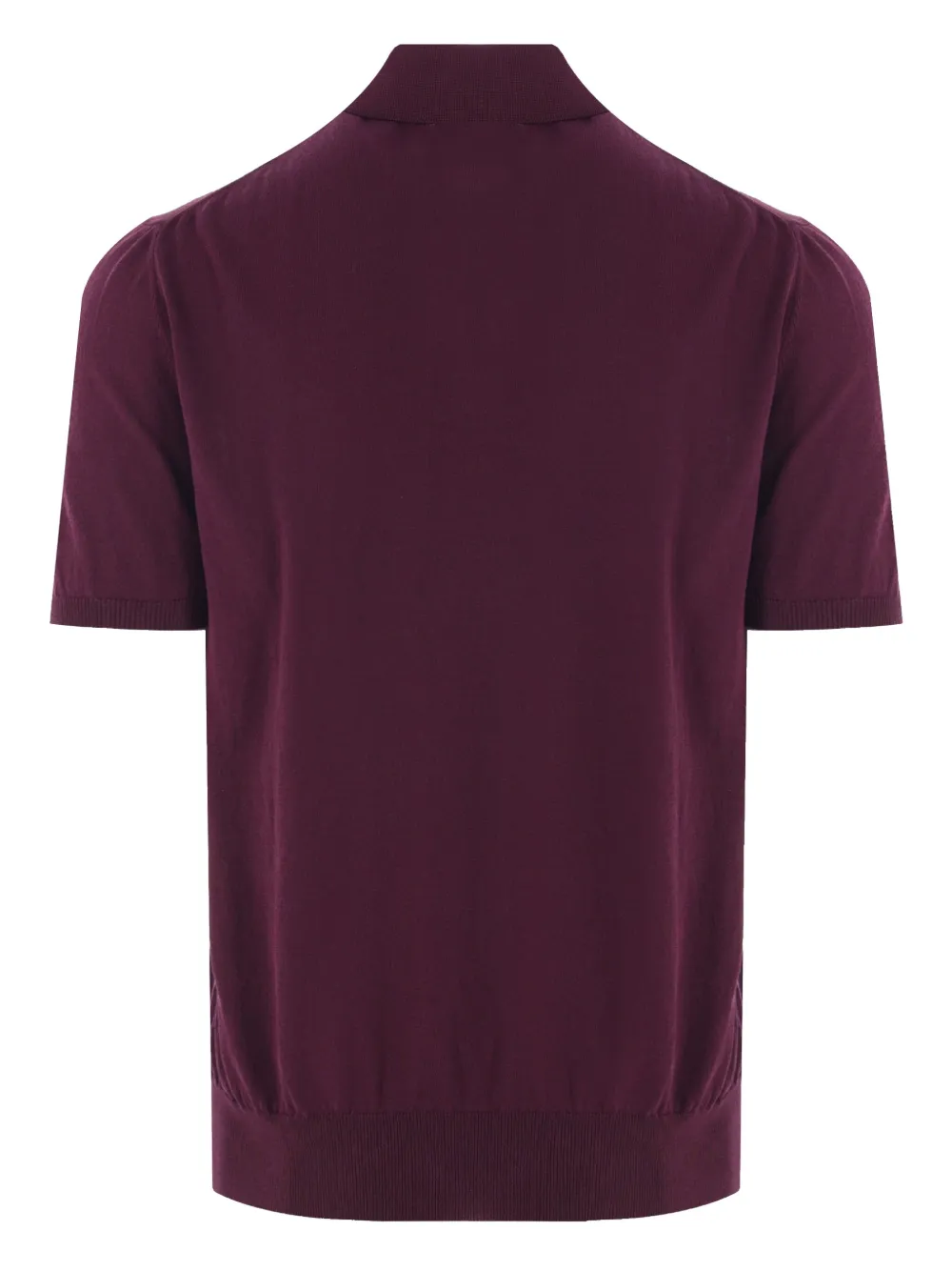 Caruso Gebreid poloshirt - Rood