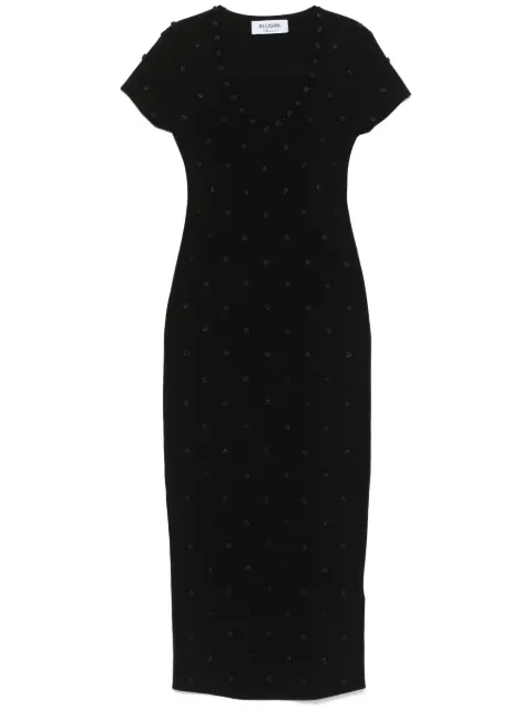 Blugirl vestido midi con aplique floral
