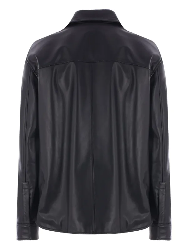 LOEWE レザーシャツ キルティング 子羊 ラムレザー ブラック LOEWE レザーシャツ キルティング 子羊 ラムレザー ブラック