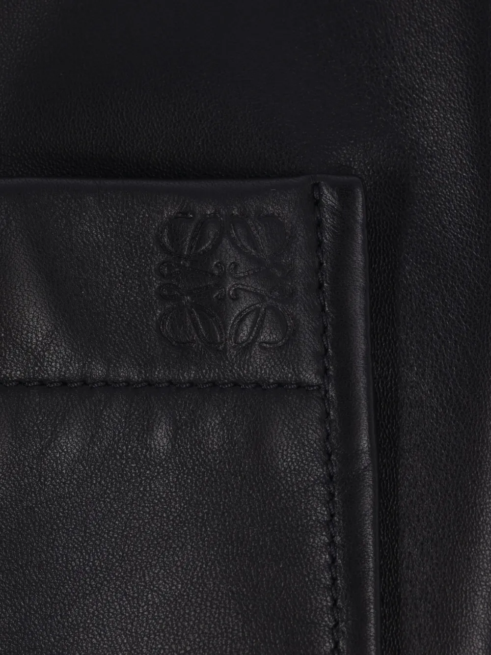 LOEWE Leren shirtjack Zwart