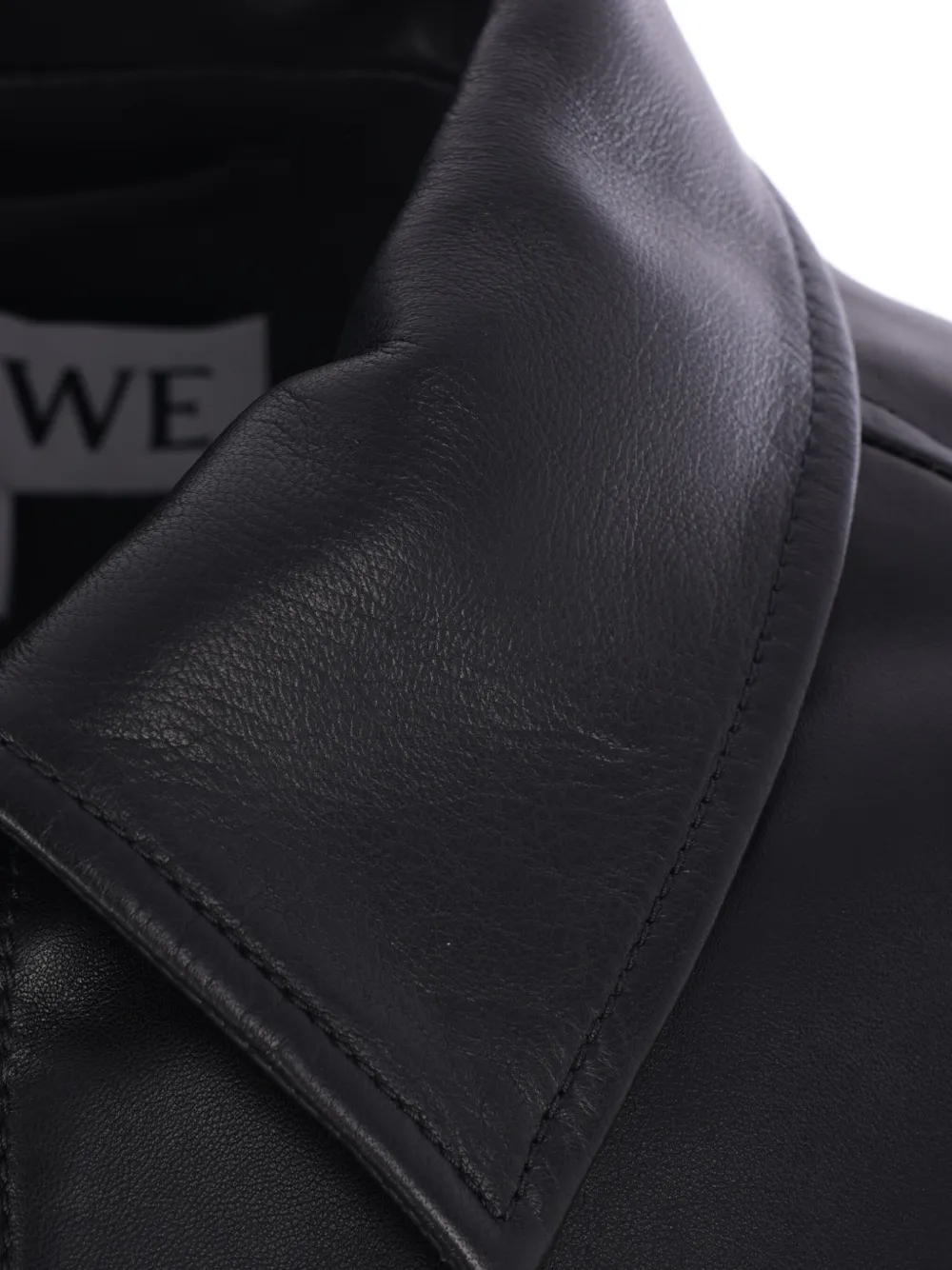 LOEWE Leren shirtjack Zwart
