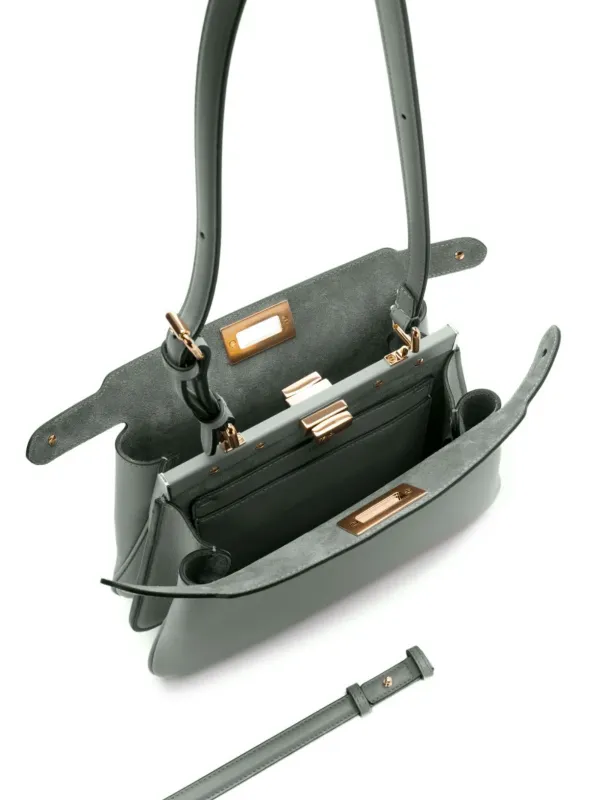 FENDI Peekaboo Shoulder Bag Grey FARFETCH TH