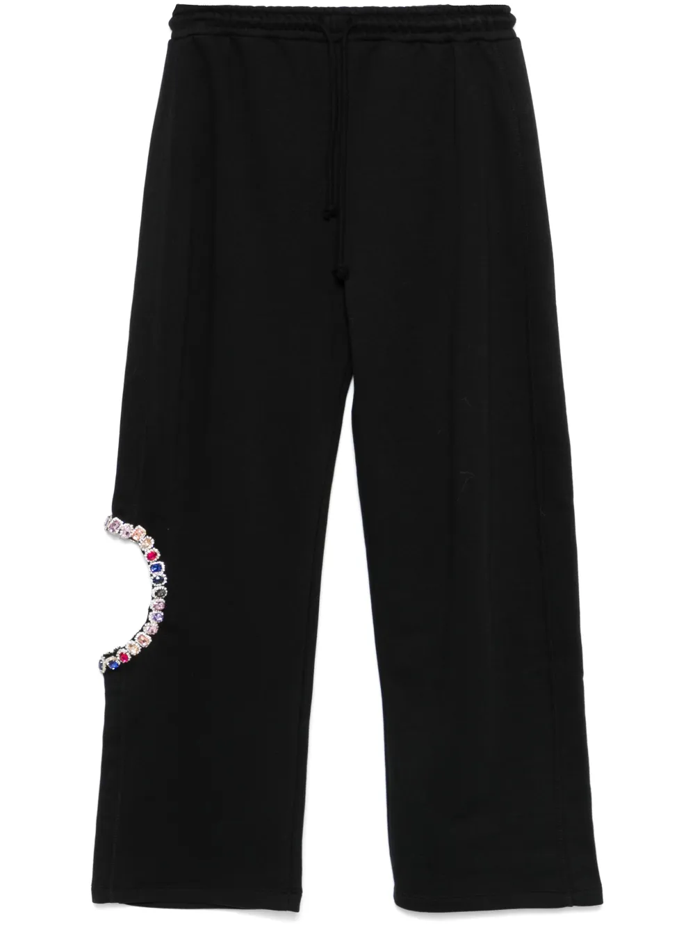 rhinestone-embellished track pants