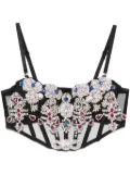Loulou crystal-embellsihed corset - Black