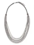 Peserico crystal-embellished layered necklace - Grey