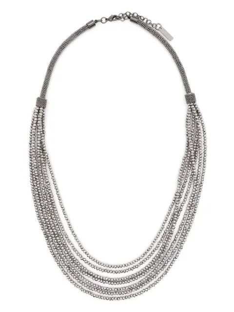 Peserico crystal-embellished layered necklace 