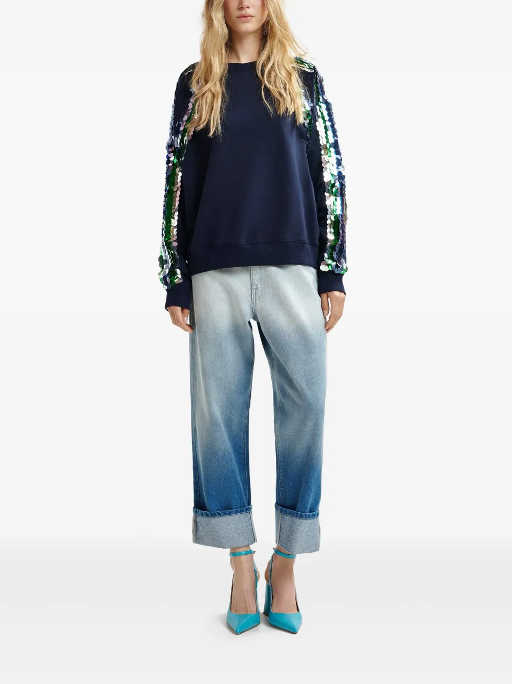 Essentiel Antwerp Sweater met print - Blauw