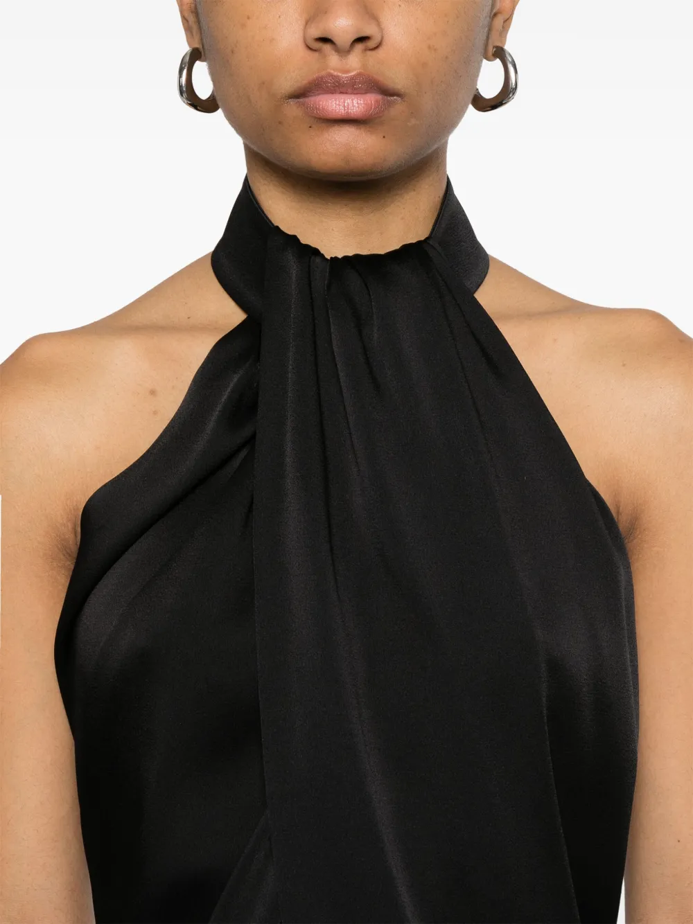 Stella McCartney Satijnen haltertop Zwart