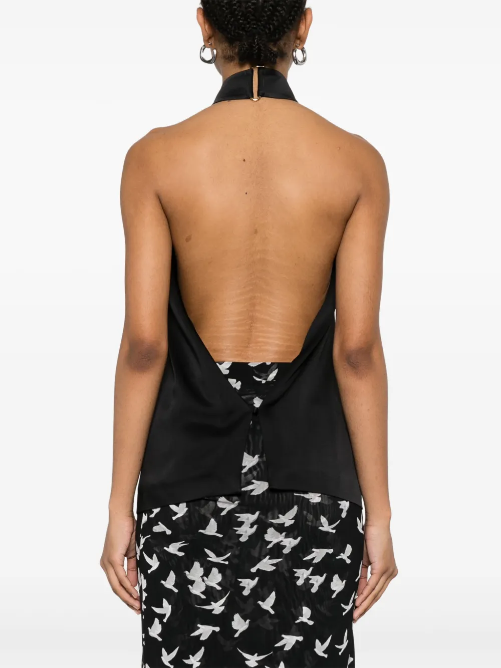 Stella McCartney Satijnen haltertop Zwart