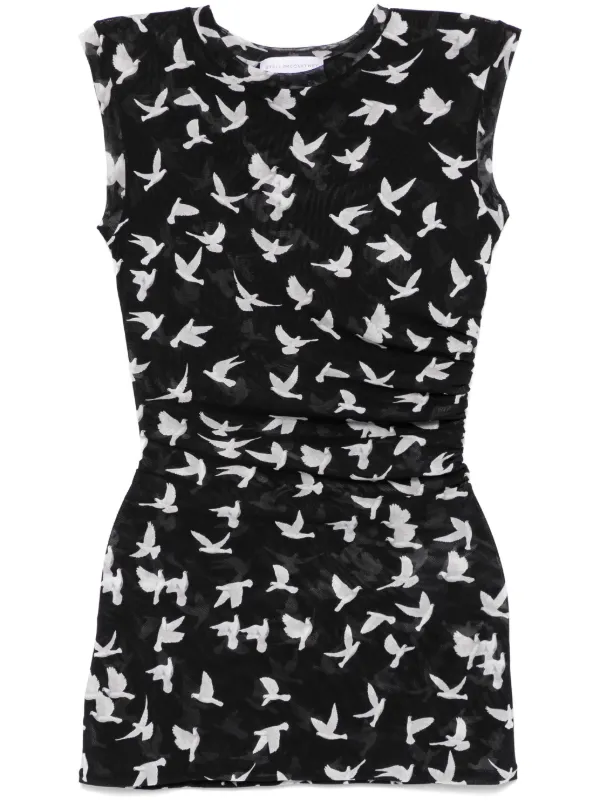 (新品) STELLA McCARTNEY ランウェイ着用 パネル千鳥格子 38 Stella McCartney Flying Bird Top | Black | FARFETCH