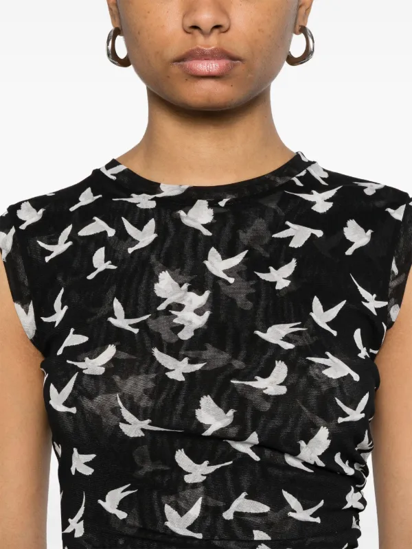 (新品) STELLA McCARTNEY ランウェイ着用 パネル千鳥格子 38 Stella McCartney Flying Bird Top | Black | FARFETCH
