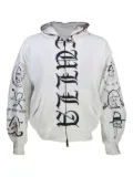 Haculla gothic-print zip-up hoodie - White