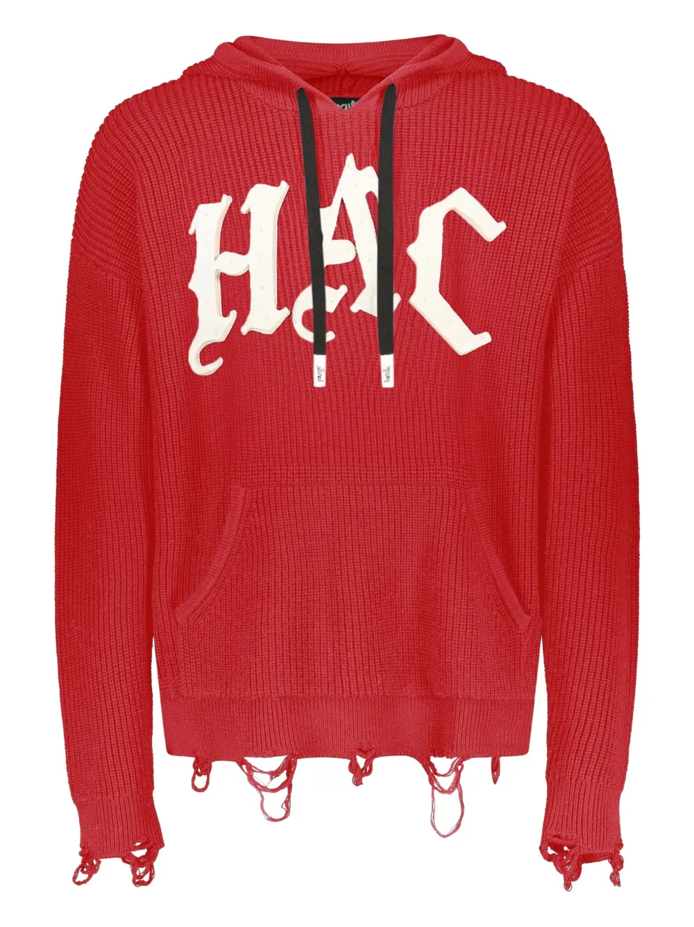 Haculla Gerafelde hoodie Rood