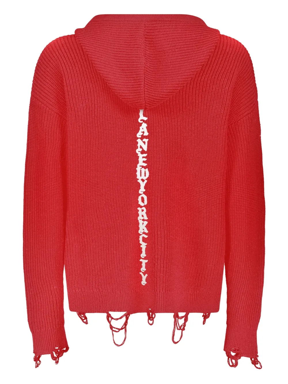 Haculla Gerafelde hoodie Rood