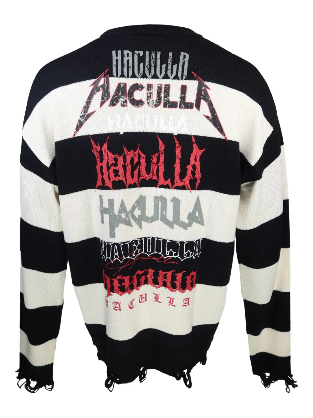 Haculla frayed striped jumper - Zwart
