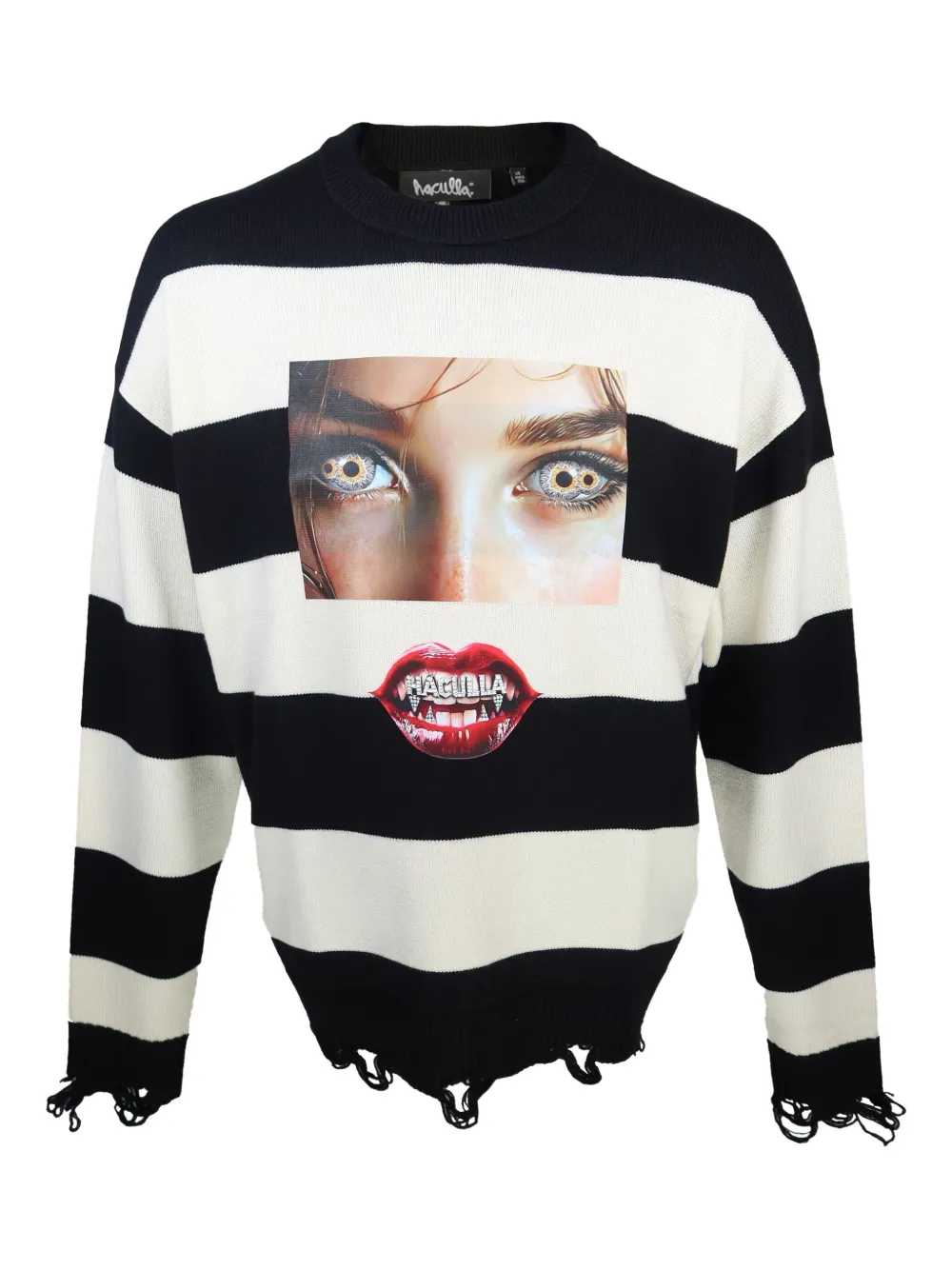 Haculla frayed striped jumper - ブラック Haculla frayed striped jumper - ブラック