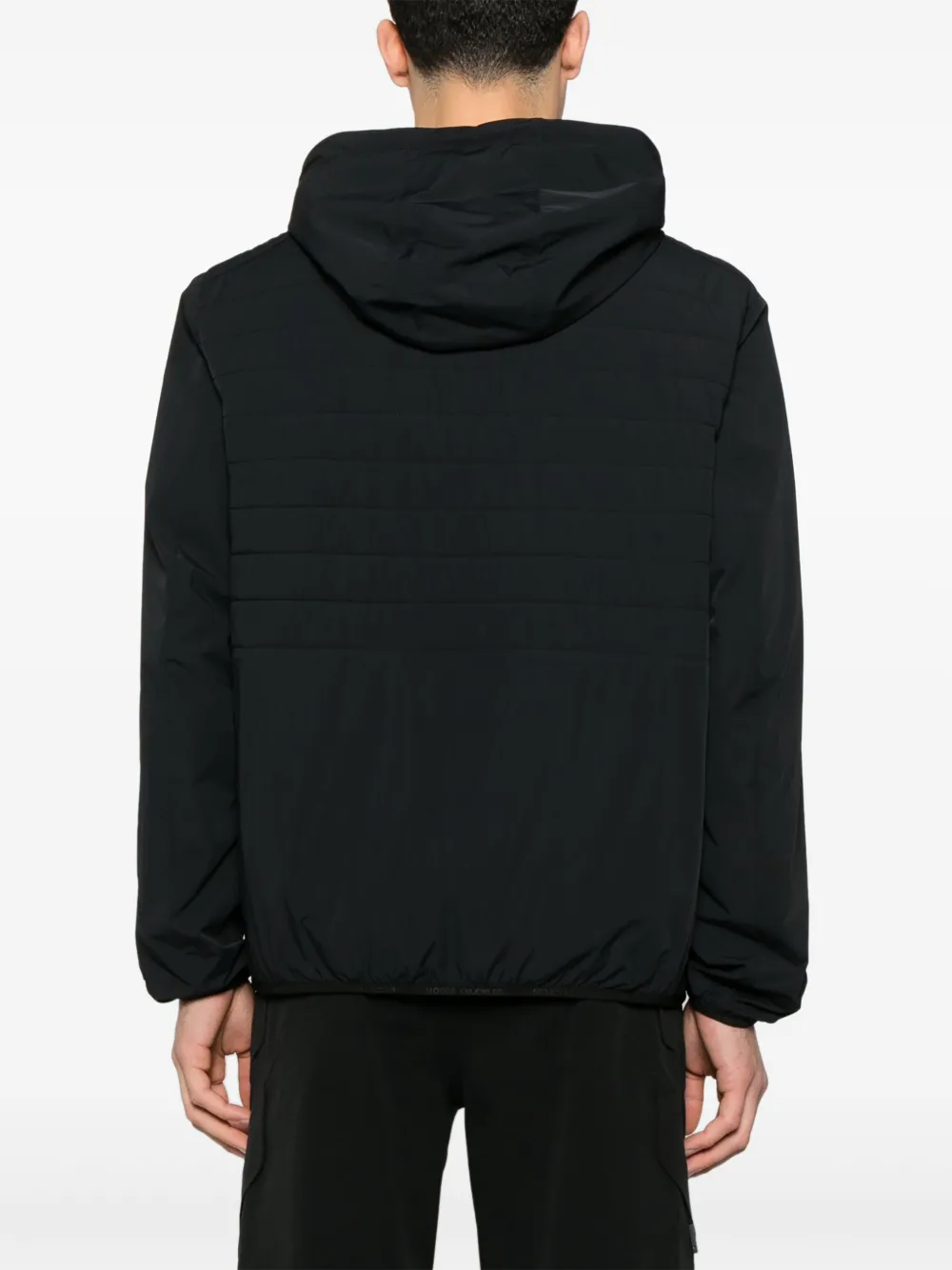 Moose Knuckles Black Reversible Jacket With Hood And Logo Patch On The Sleeve In Tech Fabric Man In Black