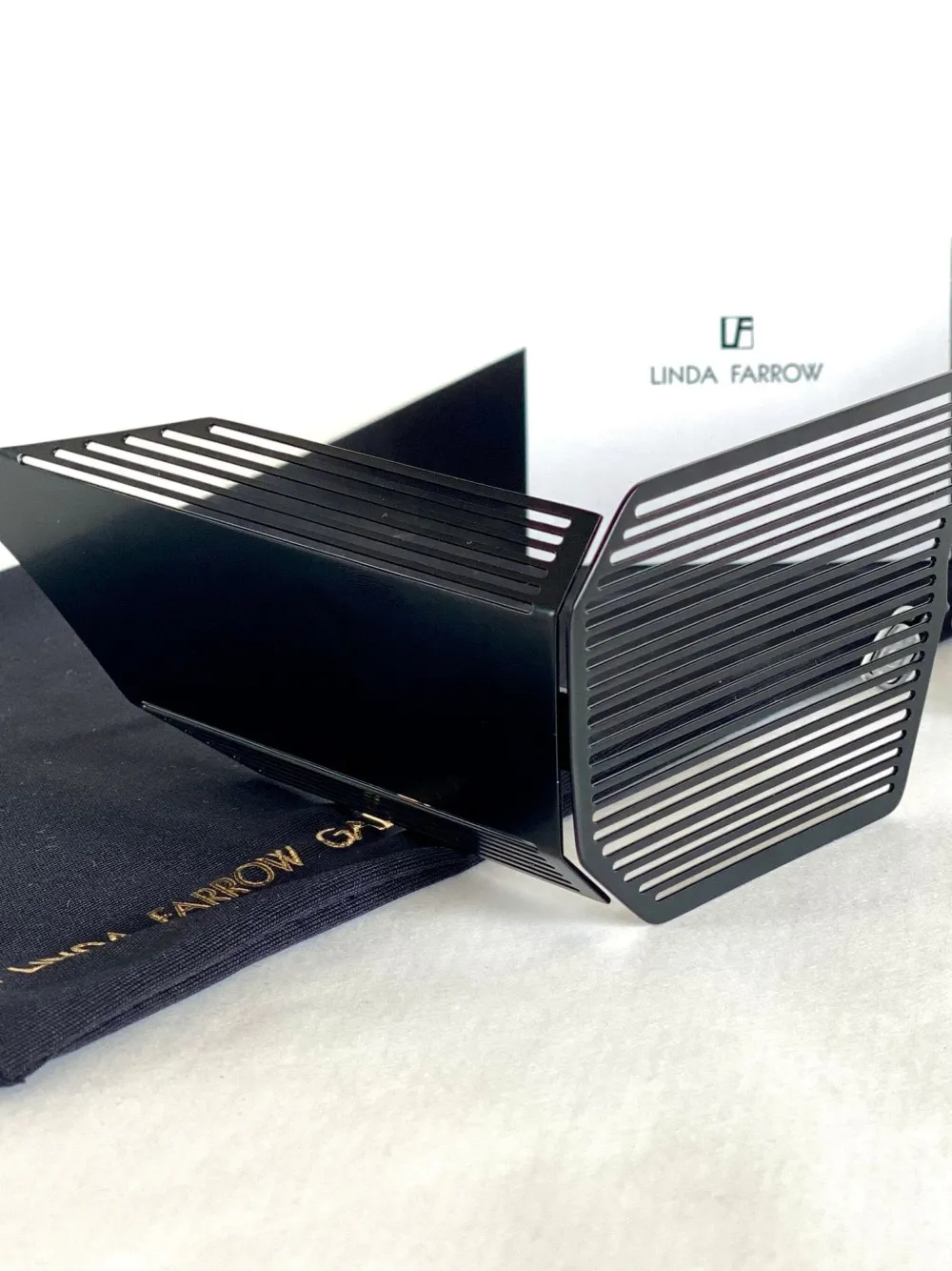 Linda Farrow x Boris Bidjan Saberi zonnebril met geometrisch montuur Zwart