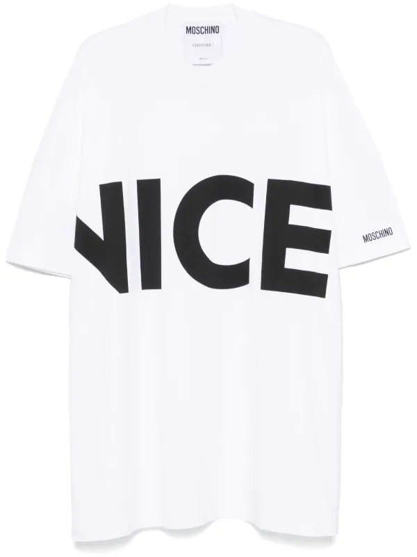 Moschino テキストプリント ミニドレス | ホワイト | FARFETCH JP