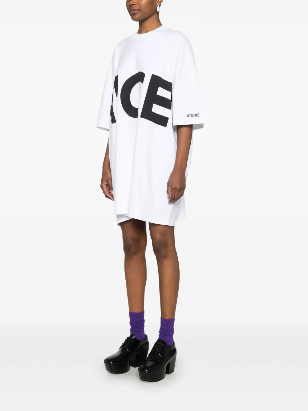 Moschino Mini-jurk met tekst Wit