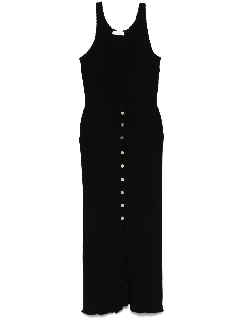 Rabanne robe nervurée à coupe mi-longue | noir | Image 1
