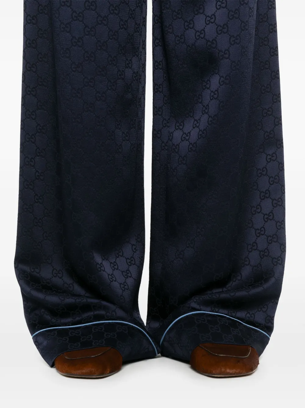 Gucci Broek met GG-jacquard Blauw