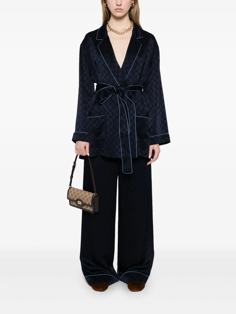 Gucci Broek met GG-jacquard - Blauw