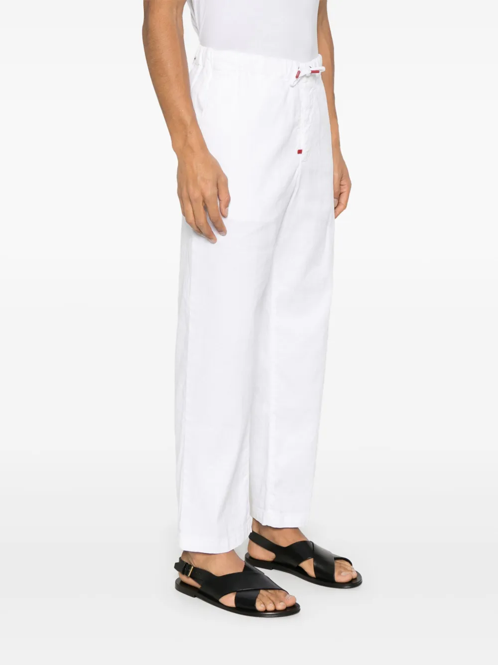 Kiton Broek met logopatch Wit